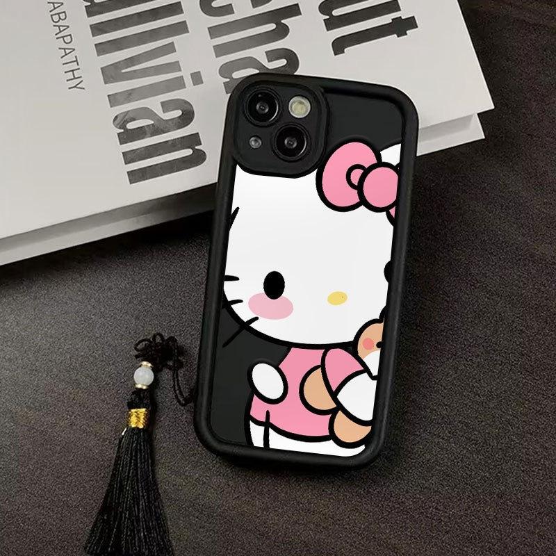Bear holding kt is suitable for Apple 16 Pro mobile phone case iPhone14 skin feeling 13 silicone 11 cute 12promax.