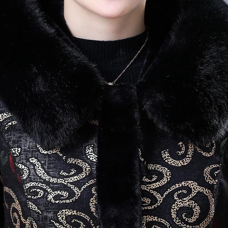 Women's Thickened Warm Mid-Length Over-the-Knee Coat Reversible Outerwear for Mothers