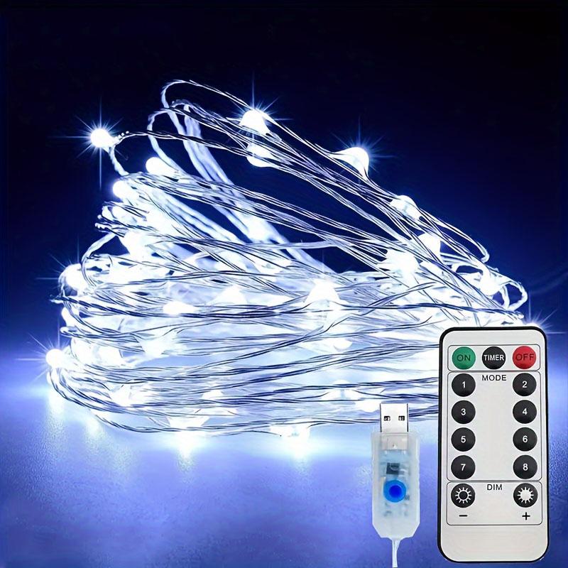 USB Fairy Light String 8 Lighting Modes Remote Control Operation Colorful Light String Perfect for Weddings, Bedrooms, Christmas Decorations