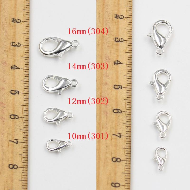 50Pcs 16Mm 14Mm 12Mm 10Mm Bronze Silver Color Kc Gold Color Plated Fashion Alloy Lobster Clasp Hooks Diy For Necklace Bracelet