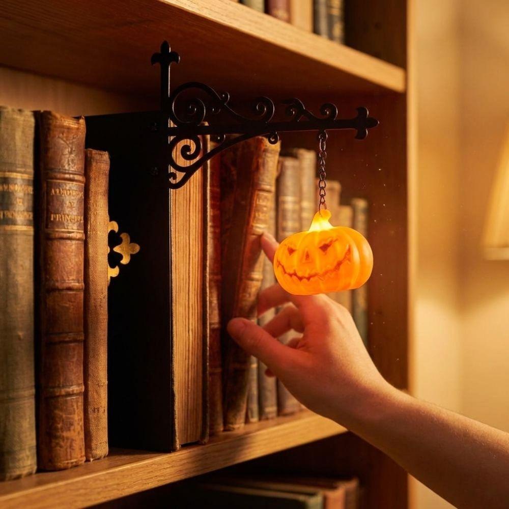 Decoratieve Boekenkast Lantaarnlicht Warm Wit Licht Pompoen Geest Lantaarn Slaapzaal
