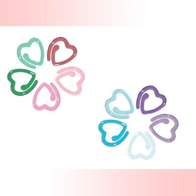 Heart-Shaped Colored Metal Stitch Markers for Knitting and Crochet