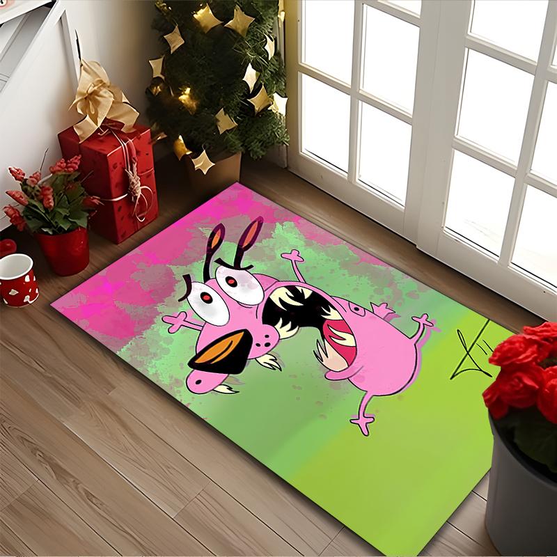 1pc Courage the Cowardly Dog Rug, Digital Printed Home Chair Sofa Mat, Durable Office Area Carpet, Beautiful Festival Decorations