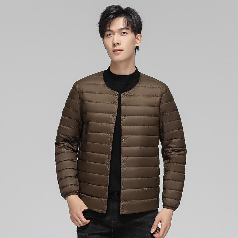 Autumn and Winter Men's New Lightweight Trendy Fashionable Down Jacket Men's Short Variable V-neck Jacket Men's Versatile Jacket