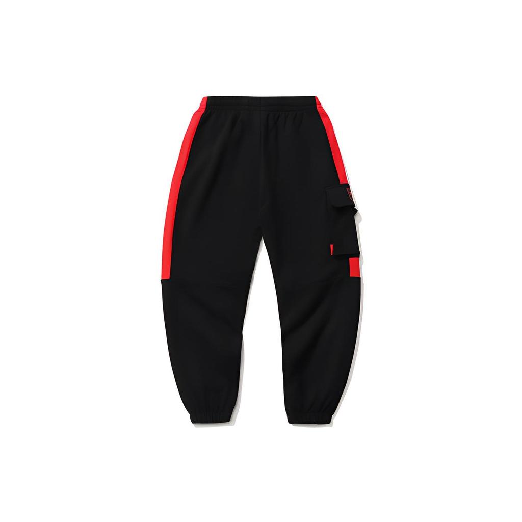 Li Ning Sports Fashion Series Spliced Loose Cuffed Sweatpants Men Bottoms Black AKLR017-1