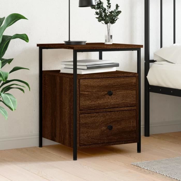 VidaXL Bedside Table Brown Oak 44x45x60 Cm Engineered Wood 826011