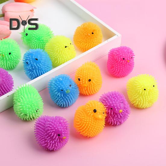 12Pcs LED Puffer Balls Easter Eggs Glowing Toys for Kids Light Up Squeeze Sensory Ball Fidget Toys Easter Egg Fillers Party Favors Easter Basket