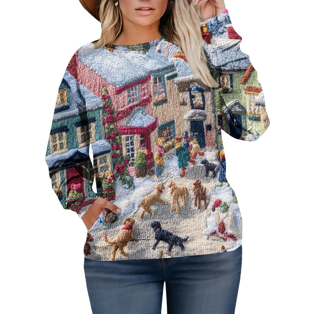 Christmas Sweatshirts For Women Sweater Cute Shirt Fall Pullover Top