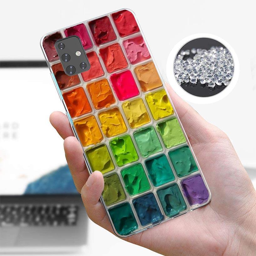Watercolors Set Paint Palette Painting Box Phone Case For Samsung Galaxy A12 A52S A42 A32 A22 A51 A50 Note 20 Ultra 10 S10 Plus