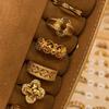 Vintage Palast Blumenring Diamantstil Leichter Luxus Premium Zeigefinger Schmuck
