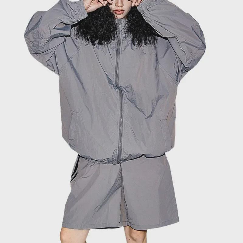 Summer 2024 Breathable Ice Silk Sports Suit: UV-Protective, Korean-Style Two-Piece Jacket