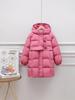 2025 Winter Girls' Warm Mid-Length Solid 90% White Duck Down Puffer Jacket