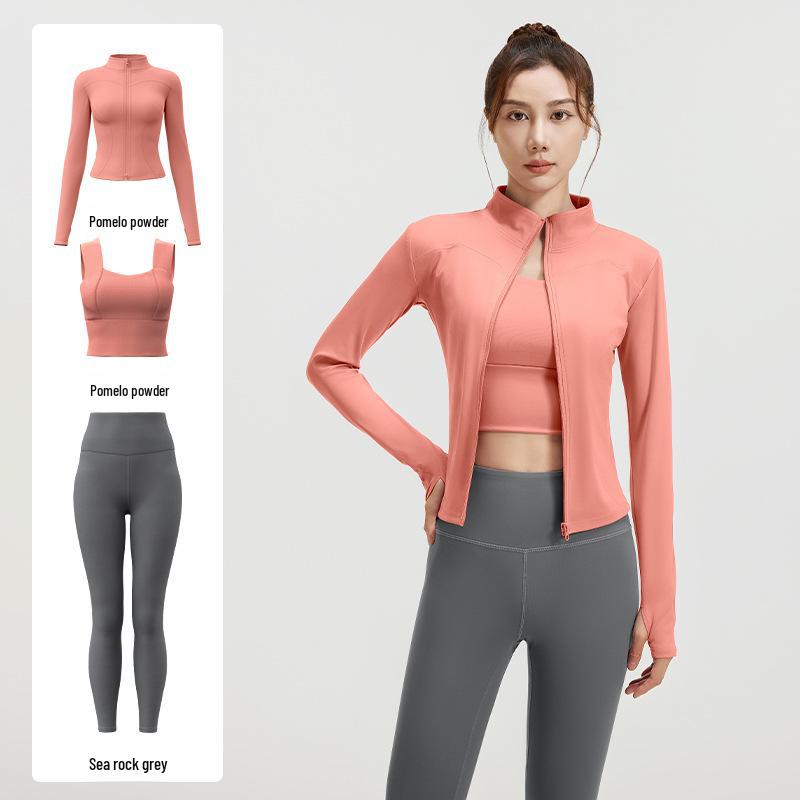 

Juyitang Spring & Autumn Seamless Yoga 3-Piece Set: Slim-Fit Fitness & Running Outfit XL
