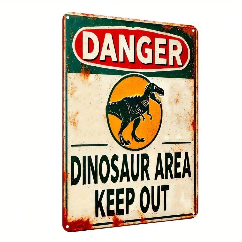 

Vintage Dinosaur Metal Poster Velasca Wall Art Decor Framed Sign Garage