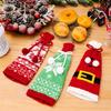 3Piece Festival Snowflake Knits Wine Bottle Sleeves Wine Bottle Cover For Christmas Celebration Festival Wine Dress