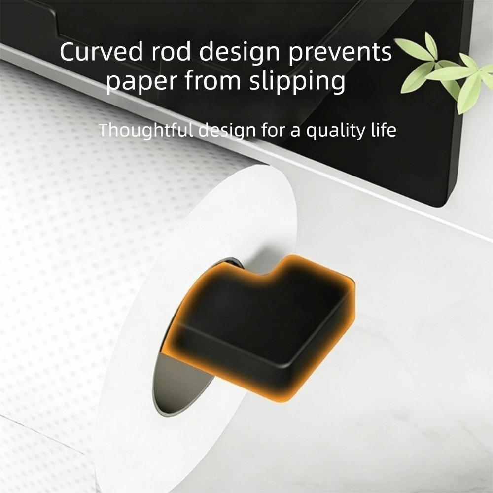 Self Adhesive Toilet Roll Paper Holder Space Saving Plastic Paper Towel Holder Punch-Free Wall Mounted Tissue Rack for Bathroom
