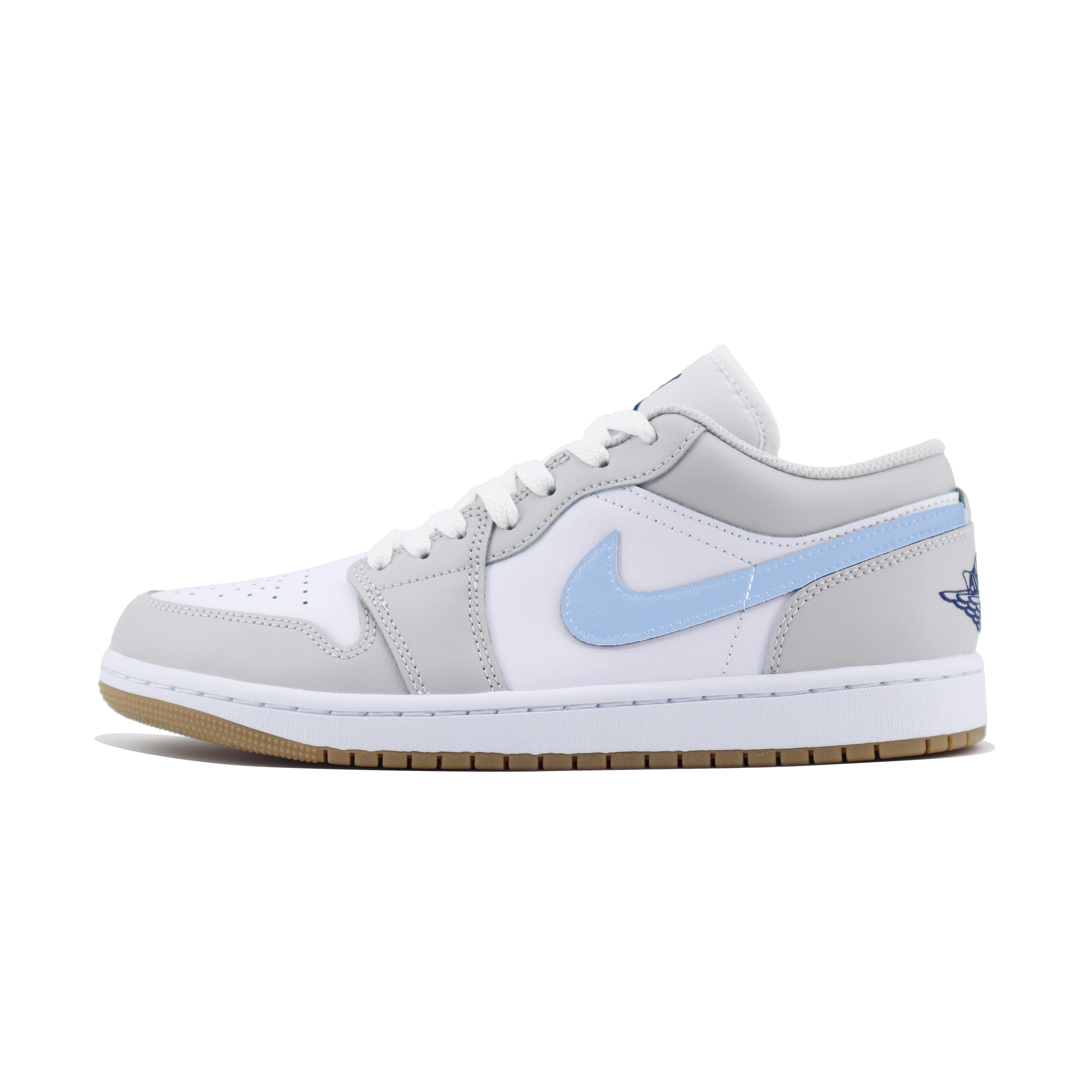 

Jordan Air Jordan 1 Slip Resistant Abrasion Resistant Low top Vintage Basketball Shoes Unisex White Gray 553558-146(Team1254-) 36.5