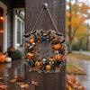 Waterproof Halloween Front Door Sign Pumpkin Pendant Decoration with Hanging Chain Acrylic Welcome Decorative Garland for Home Porch Window