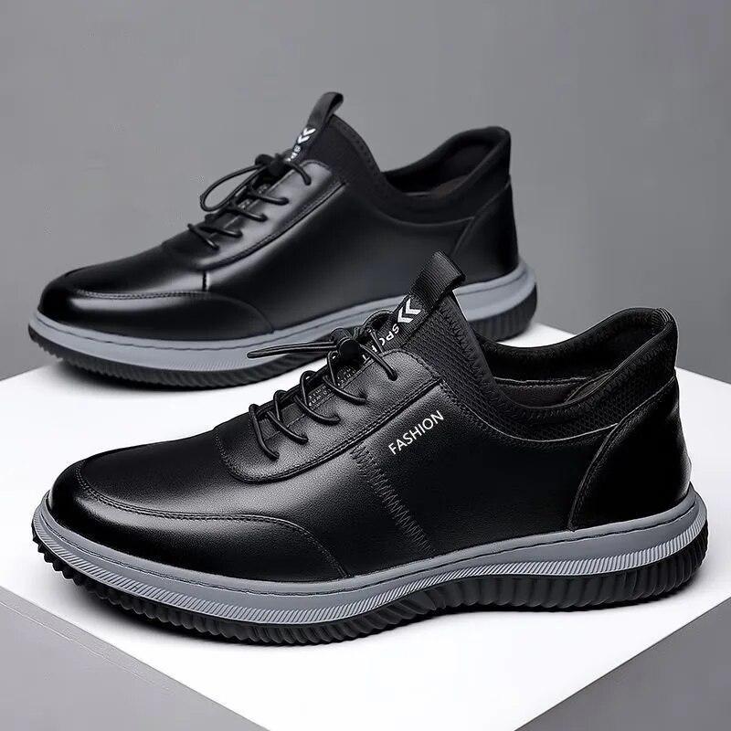 Men's Casual Leather Shoes Outdoor Walking Low Top Shoes Men's Office Party Casual Shoes Men's Sports Soft Sole N-Slip Shoes