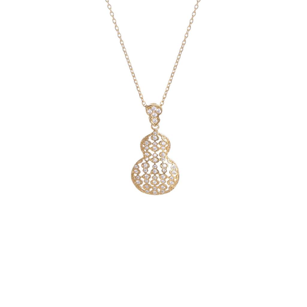 S925 Sterling Silver Zircon Gourd Pendant Necklace - Luxury, Versatile, and Elegant
