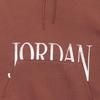 Jordan Brooklyn Fleece Letter Print Fleece Lined Long Sleeved Hooded Sweatshirt Women's Gray Peach Red FN5435-209