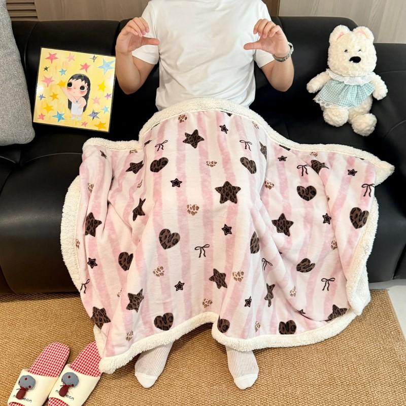 Soft Plush Double-Sided Blanket Baby Toddler Sofa Bed Cozy Fleece Throw 70x100 100x150 150x200 200x230cm