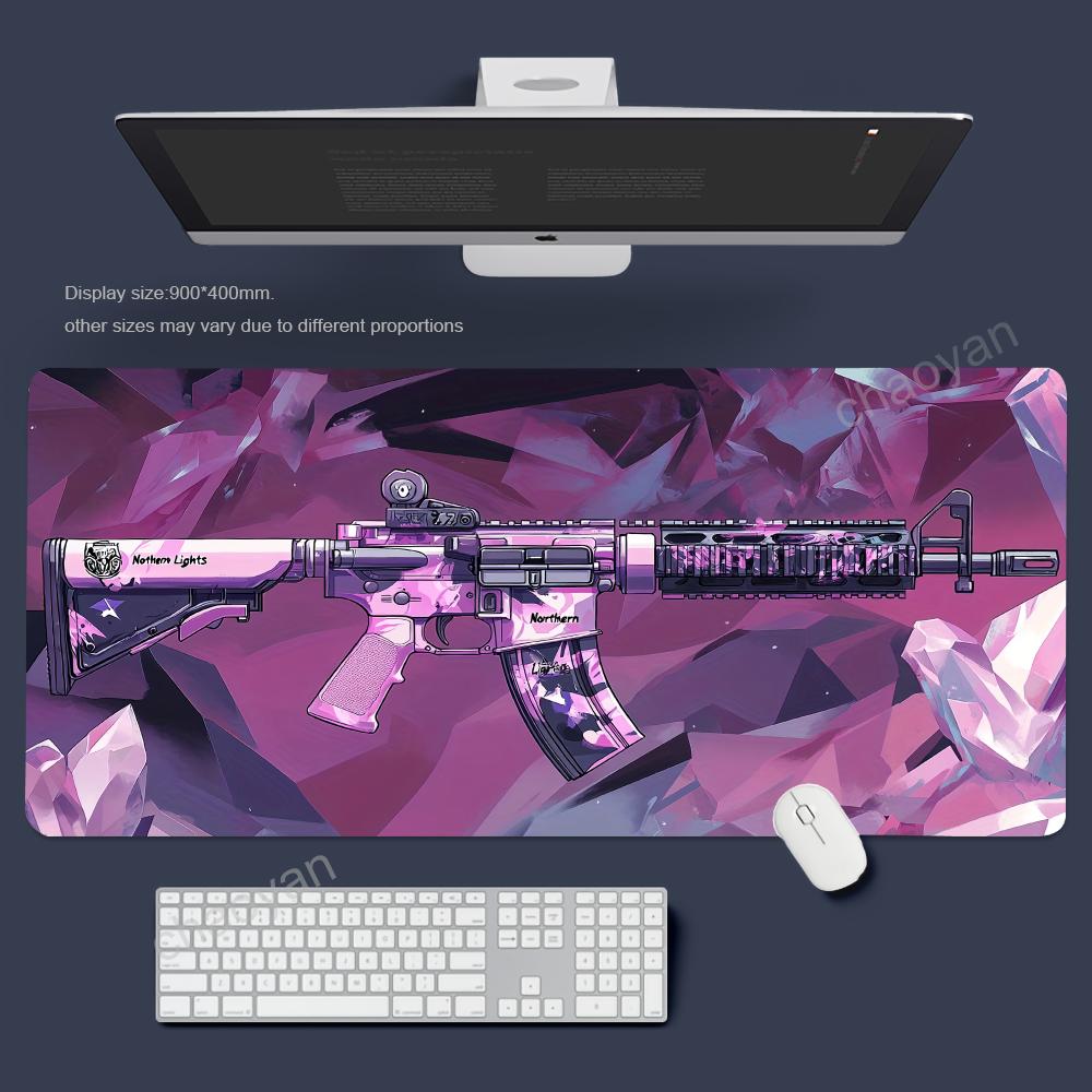 The gun Mouse Pad Mouse Pad Large Computer Office Game Table Mats XXL Rubber Antislip Gaming Keyboard Mousepads Long Desk Pads