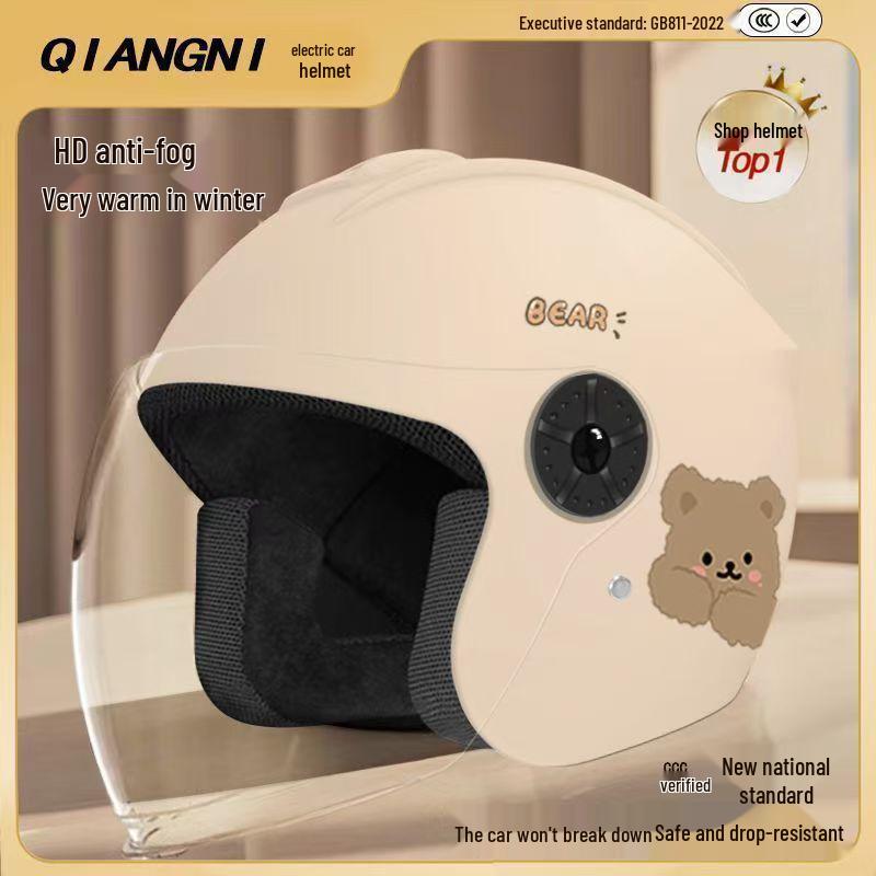 Women s Warm Winter Electric Vehicle Unisex Safety Helmet - One Size, Half Helmet