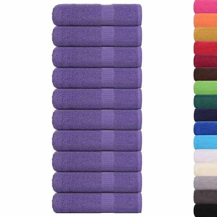 VidaXL Serviettes de bain 10 pcs violet 100x150 cm 360 g/m² 100% coton, serviette, ensemble de serviettes de bain, serviette 136886