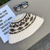 Women Fair Isle Knit Fisherman Hat Large Head Size Warm Bucket Hat