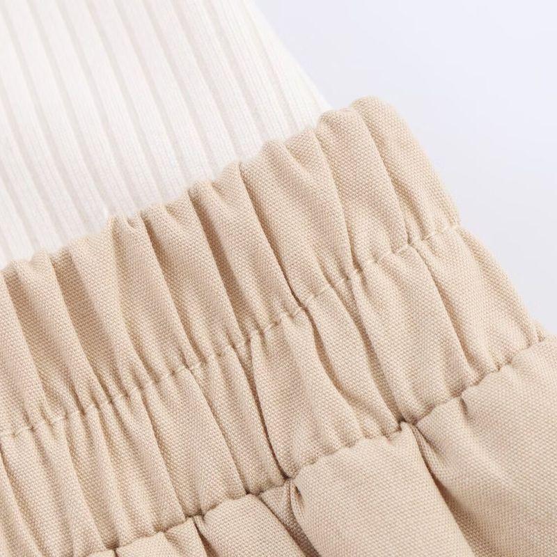 Kaslead New Women clothes Western Style Fashion Simple Patchwork Midi Dress 8351047