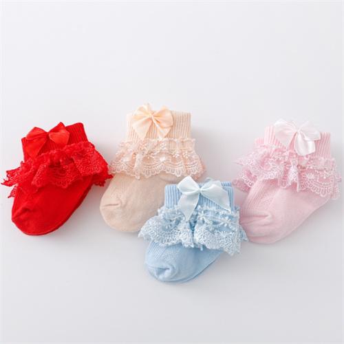 

Lawadka 4 пары/набор Носки для младенцев для девочек Хлопковое кружево Бант Новорожденные детские носки для девочек Красота Принцесса Носок Весна Осень от 0 до 24 месяцев 0-9M(S)