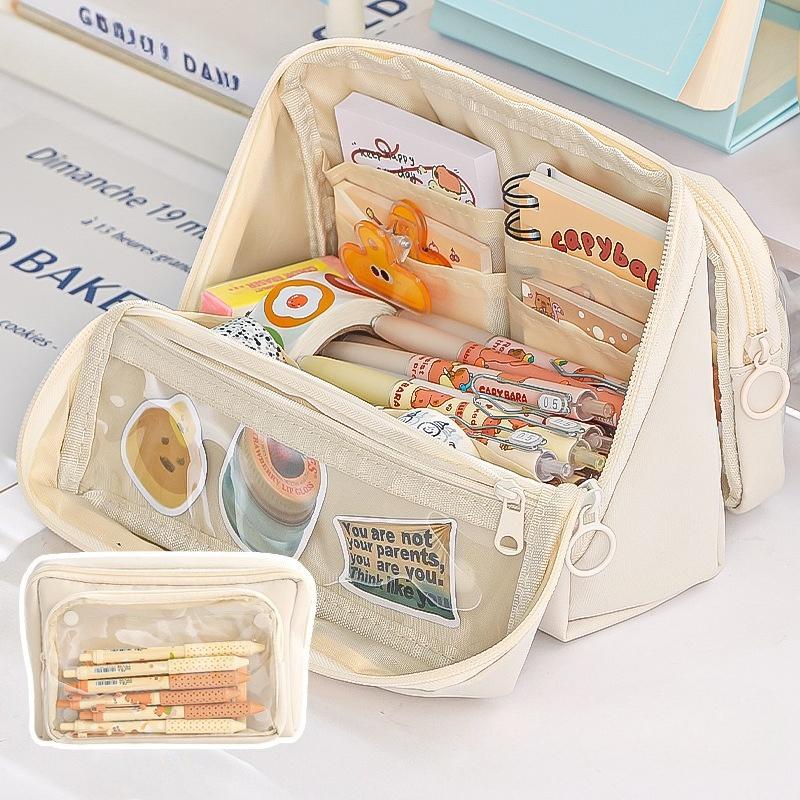1pcs Simple Nine-layer Large Capacity Pencil Bags Double-sided Detachable Pencil Box Multi-functional Stationery Storage Bag