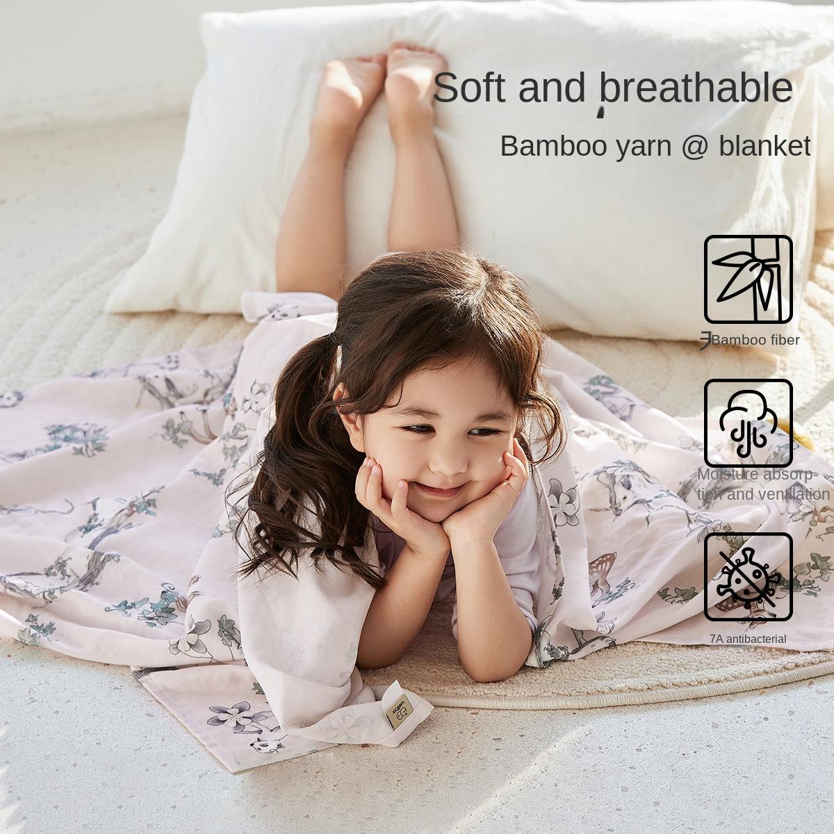 

Весенне-летнее детское одеяло-покрывало из бамбукового хлопка, тип А, детское одеяло-покрывало из марли 145x110cm