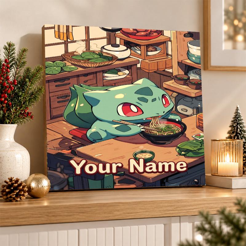 Bulbasaur Custom Name Diamond Painting Personalized 5D Full Drill DIY Diamond Art Home Decor
