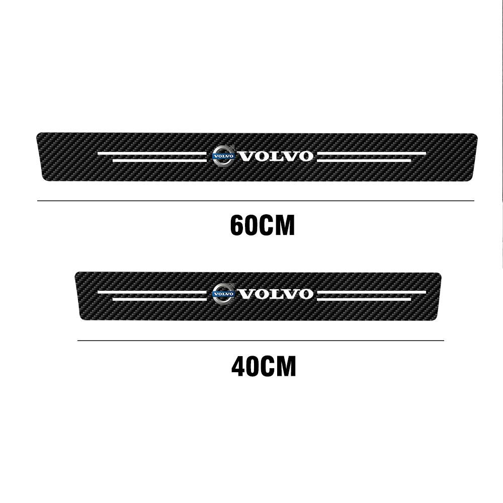 4 stk Dørterskelbeskyttere for Bil, Anti-ripe Klistremerker Tilbehør For Volvo R Design V50 S40 XC60 V40 V60 XC70 C30 S60 S80 V70 V90