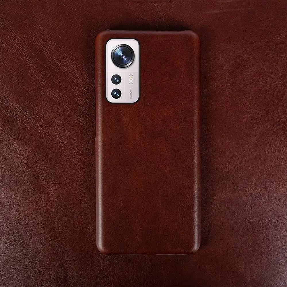 For Xiaomi 12t Pro Cases Oil Wax Pattern Genuine Leather Case Mi 14Pro 12SUltra Mi12Lite 12X Cover Poco X7Pro X3 X4 Coque Fundas