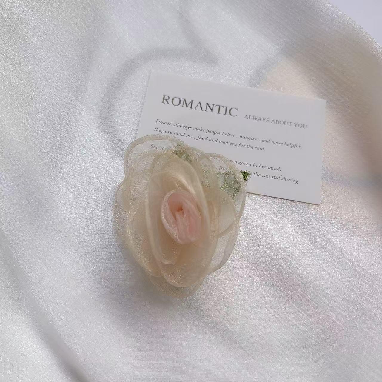 Korean Style DIY Burned Edge Flower Brooch Accessories Accessories покинуть белый