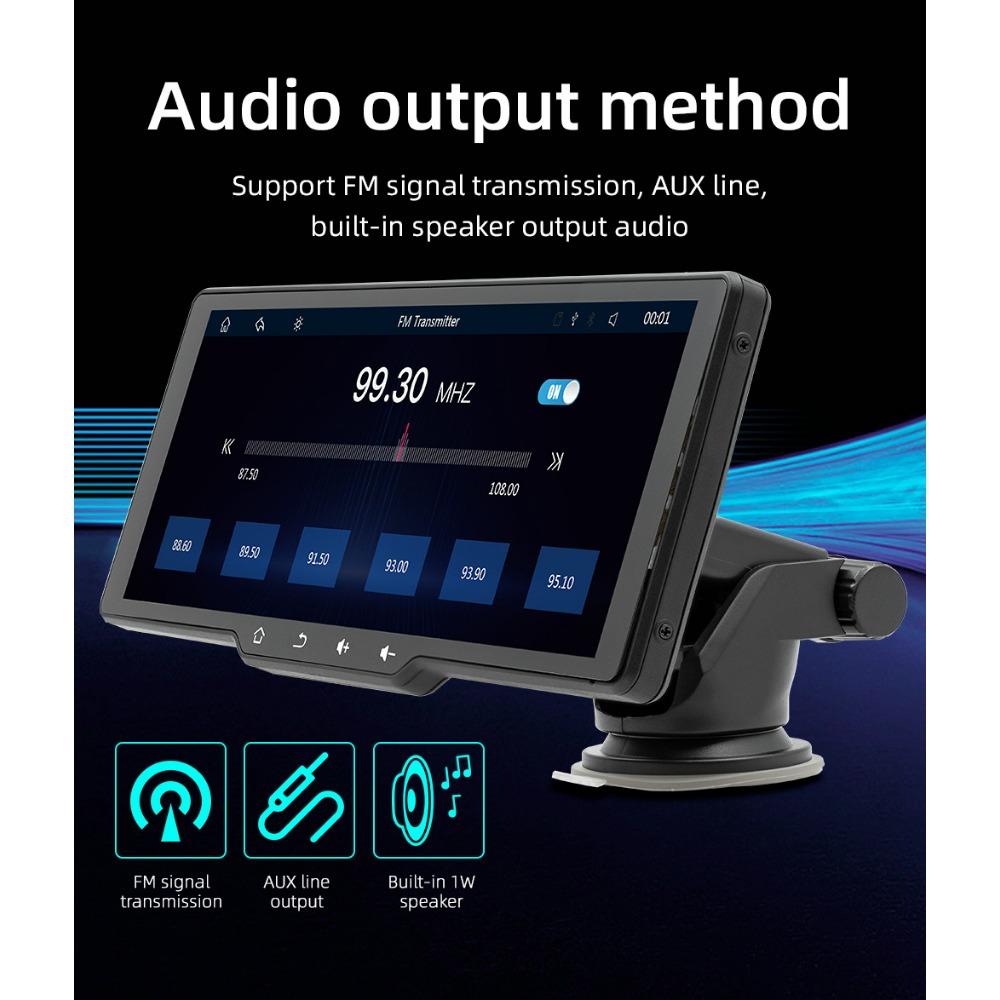 10.26 Inch Portable Wireless Carplay Screen HD Rear Reversing Camera Car Radio DVR MP5 Multimedia Video Player Android Auto