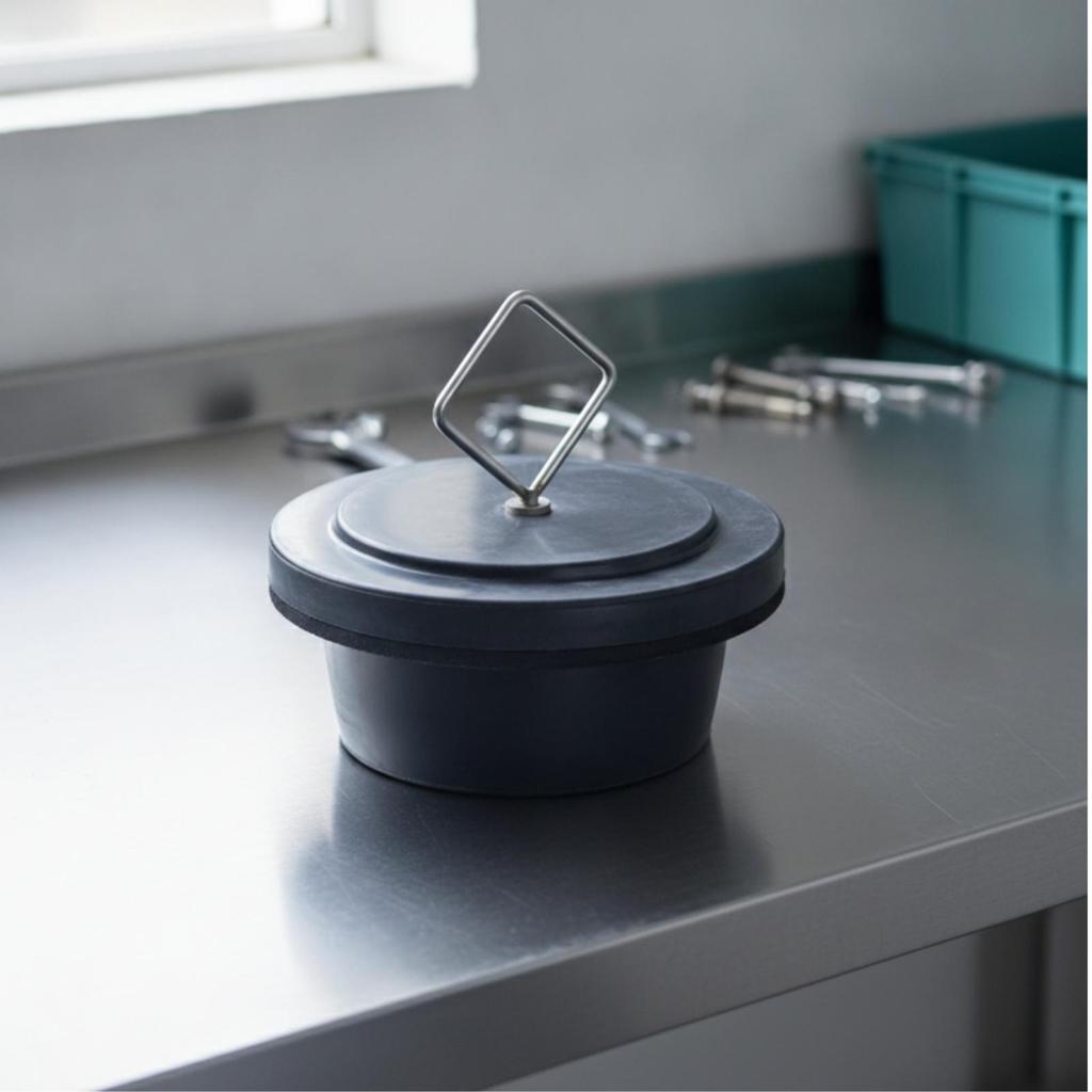 Drainage Plug with Stainless Steel Handle Easy Raise Rubber