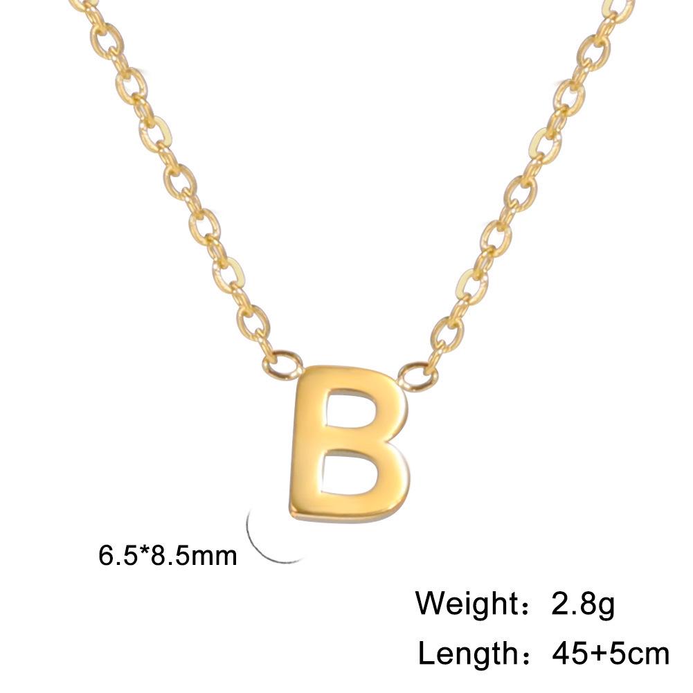 Stylish Women's Non-fading Titanium Steel Letter Pendant Necklace - 26 Unique Designs