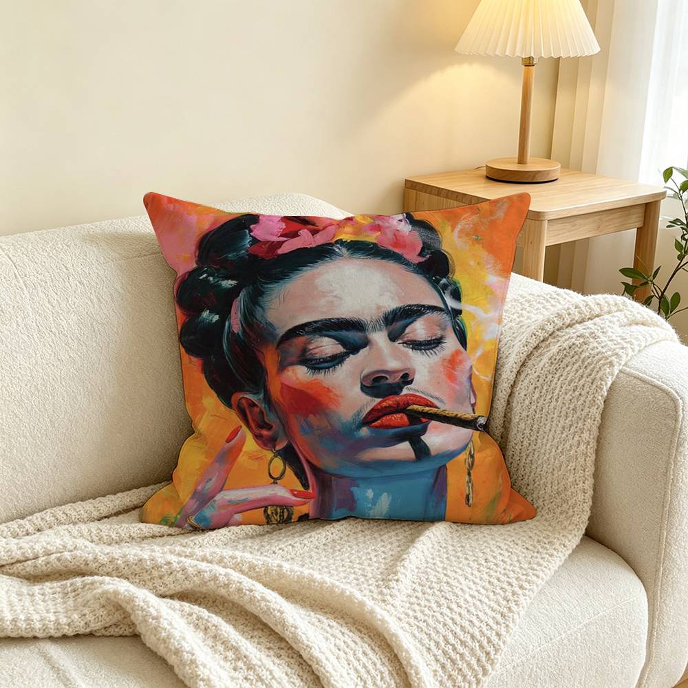 Fashion F-Frida Kahlo Art  Pillow Case Square Double-Sided Sofa Cushion Cover Bedroom Bedside Pillow