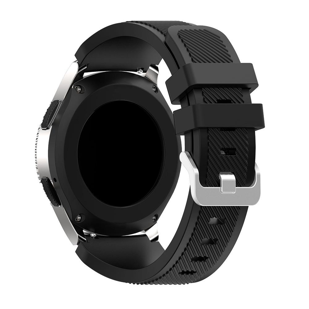 Twill Texture Silicone Watch Strap Adjustable Wrist Band Replacement for Samsung Galaxy Watch 46mm
