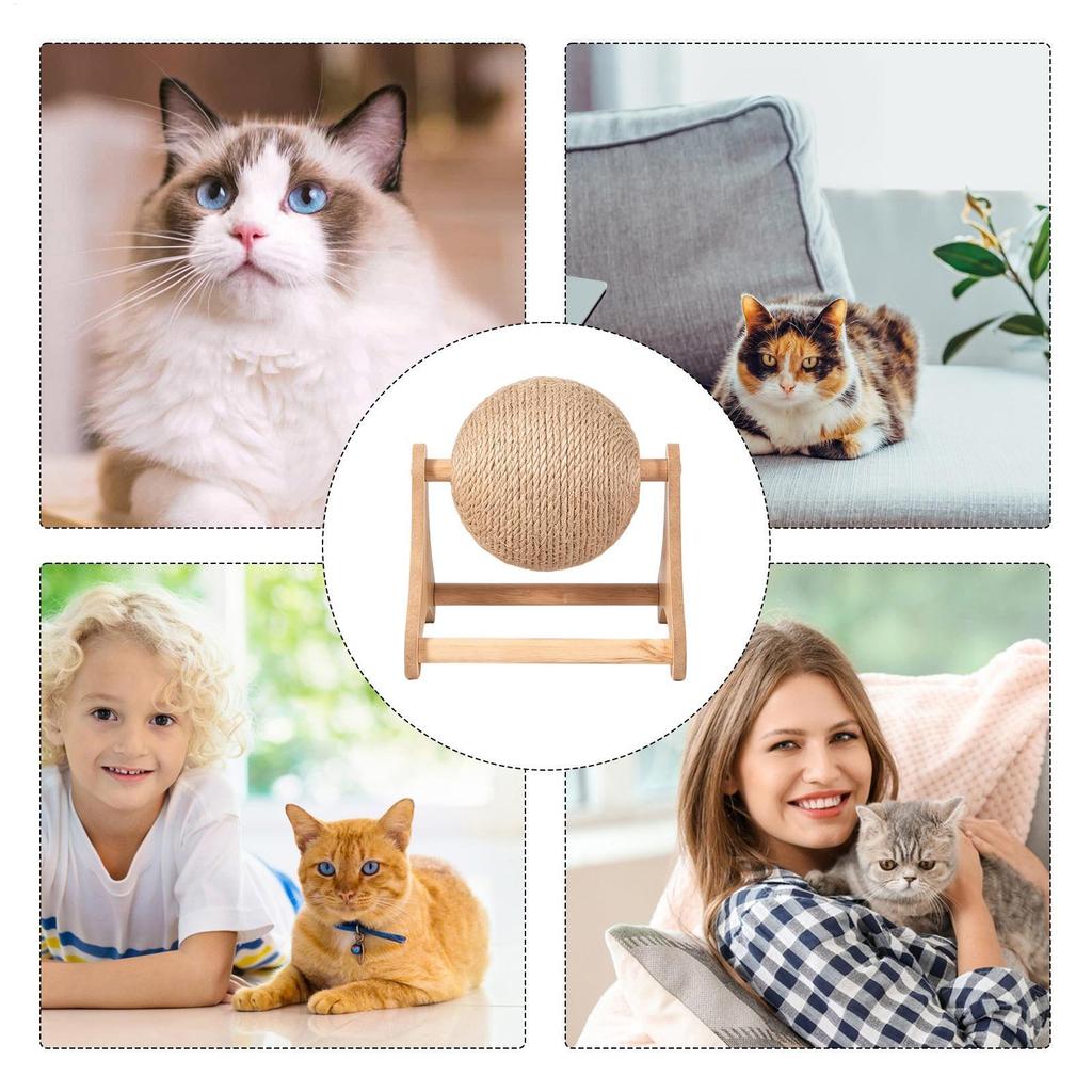 Sisal Cat Scratching Board Cat Claw Grinding Ball Durable Cat Tree Cat Interactive Toy for Small Medium Large Kitten Bunny