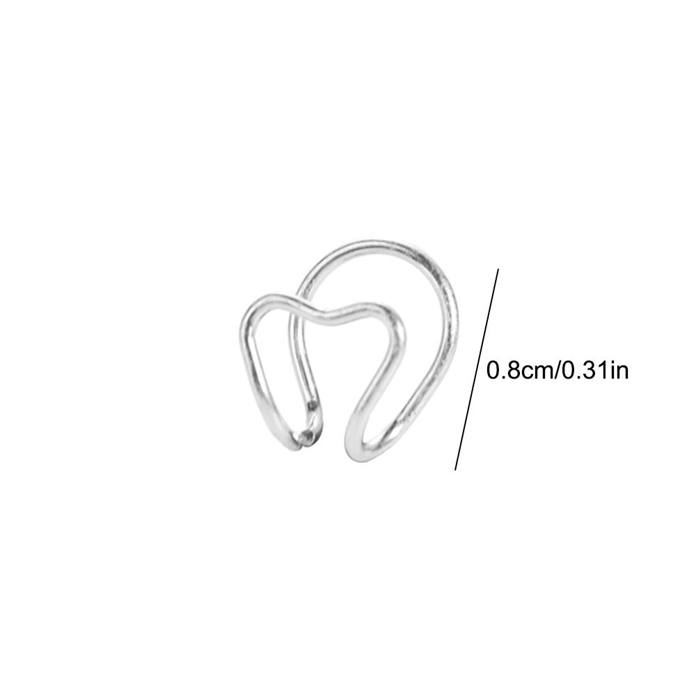 1pc Harajuku No-Piercing Earrings Y2K Silver Heart Ear Clip Hollow Heart Clip Earrings  Women