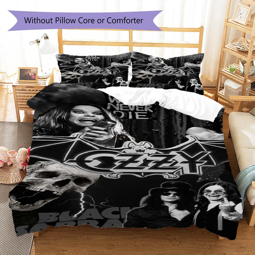 Ozzy Osbourne Pattern Bedding Quilt Set Quilt Cover Pillowcase Home Decoration Gift (1 * duvet cover + 2 * pillowcase, without core)