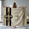 New Orleans Saints Logo Print Flannel Blanket High Quality Warm Comfortable Cover for All Seasons Perfect for Gifts Home Decor