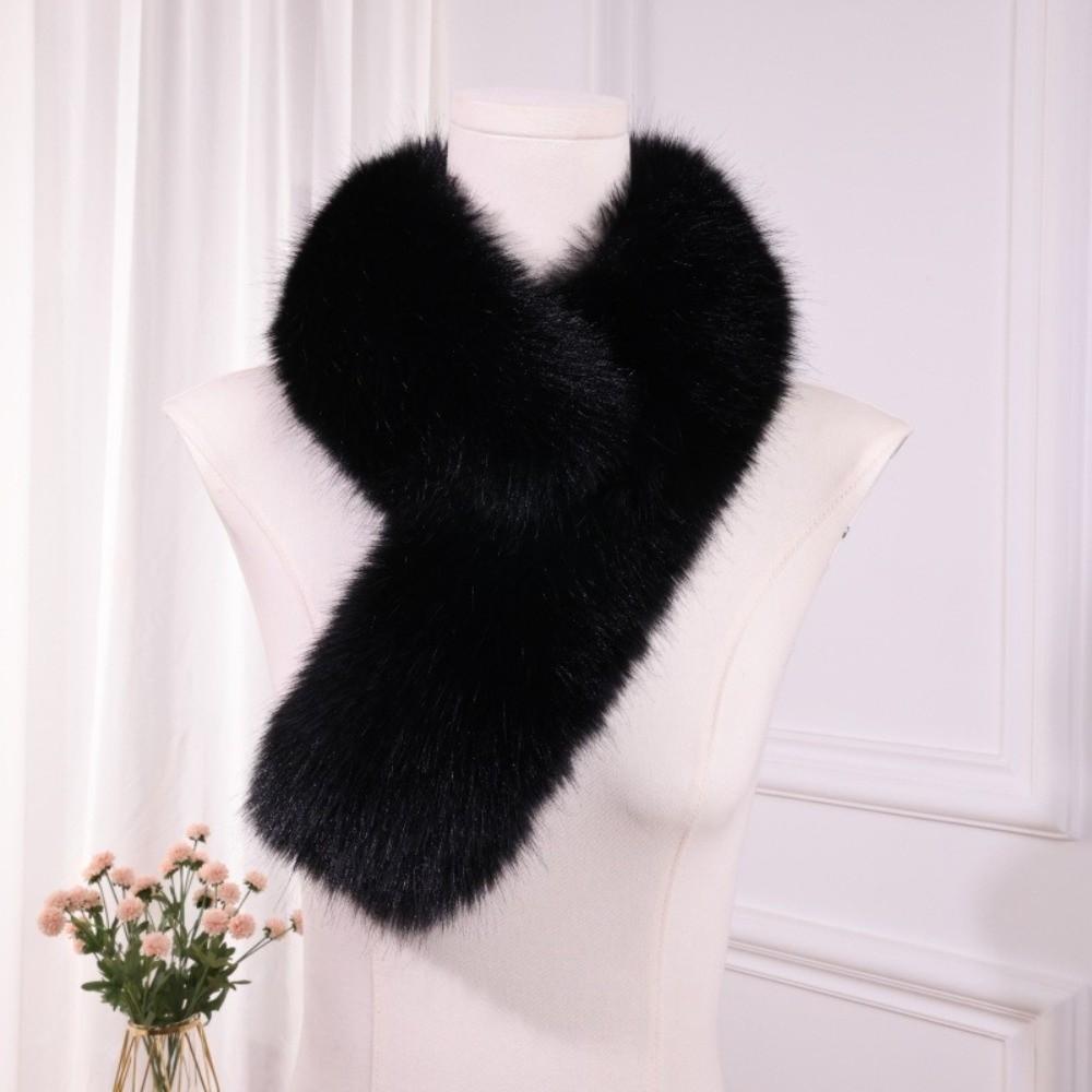 Soft Faux Fur Scarf Double-sided Women Winter Scarves Fashion Thickened Neckscarf Unisex