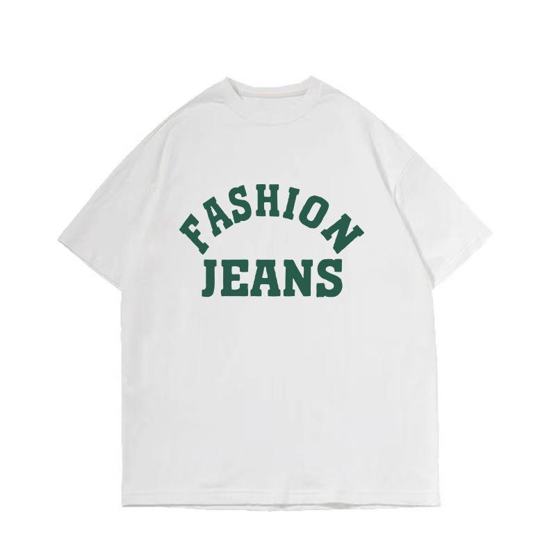 Cotton Men's Round Collar T-shirt Drop-Shoulder Five-Quarter Sleeve Loose Plus Size Trend All-Match Top