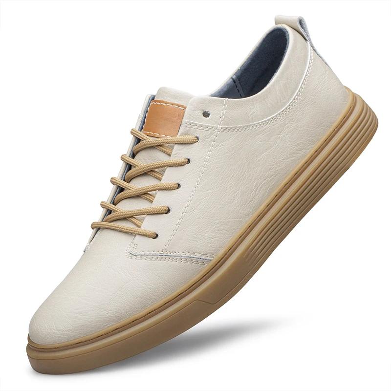 Fashion 2025 New Brand Genuine Leather Mens Walking Sneakers Comfy Designer High End Fashion Lace Up Oxford Shoes Tenis Masculino Flats